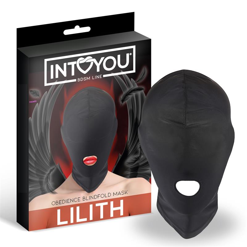 INTOYOU BDSM LINE - LILITH INCOGNITO MASK WITH OPENING IN THE MOUTH BLACK