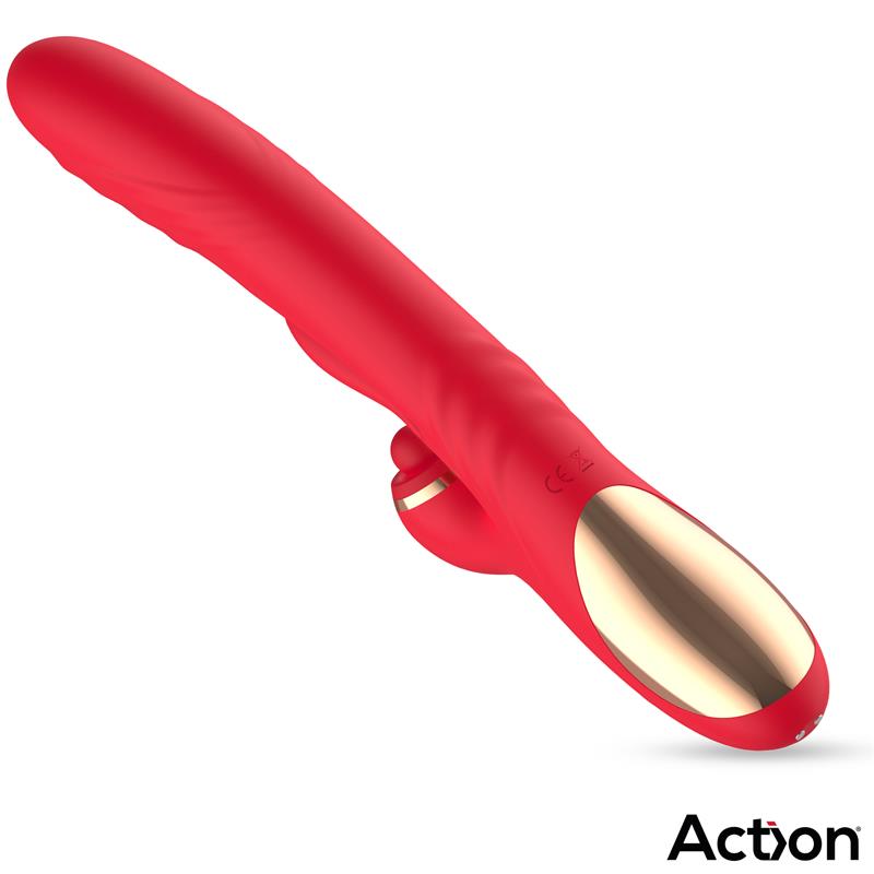 ACTION - LIMBE VIBE WITH FLIP-FLAP TONGUE, HITTING BALL AND UP AND DOWN