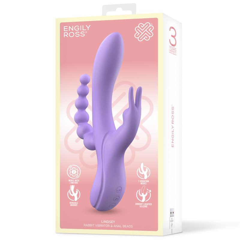 ENGILY ROSS - LINDSAY VIBE WITH ANAL CHAIN LIQUID SILICONE UNIBODY FLEXIBLE 2 MOTORS