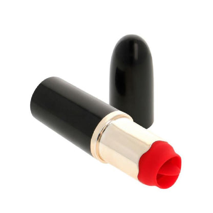 A-GUSTO - LIPSTICK VIBRATOR WITH STIMULATING TONGUE USB BLACK