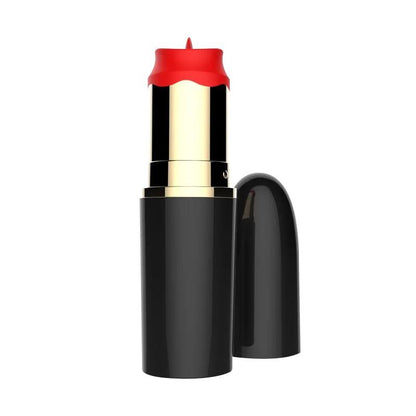 A-GUSTO - LIPSTICK VIBRATOR WITH STIMULATING TONGUE USB BLACK