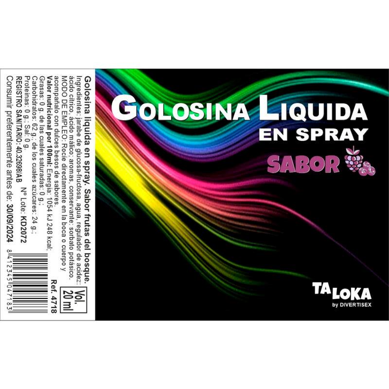 TALOKA - LIQUID CANDY IN SPRAY FRUITS OF THE FOREST FLAVOR 20 ML