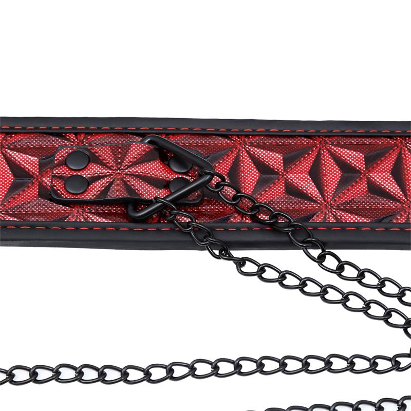 DIAMOND LINE - LLAR WITH NIPPLE CLAMPS DIAMOND VEGAN LEATHER