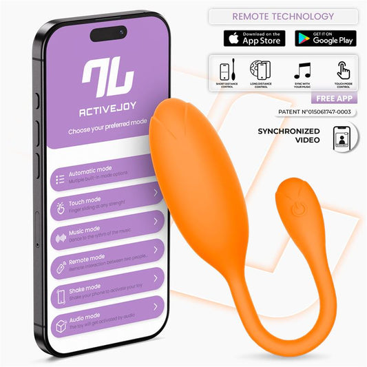 INTOYOU APP SERIES - LOGAN VIBRATING EGG WITH APP UNIBODY SILICONE ORANGE
