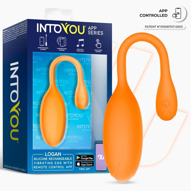 INTOYOU APP SERIES - LOGAN VIBRATING EGG WITH APP UNIBODY SILICONE ORANGE