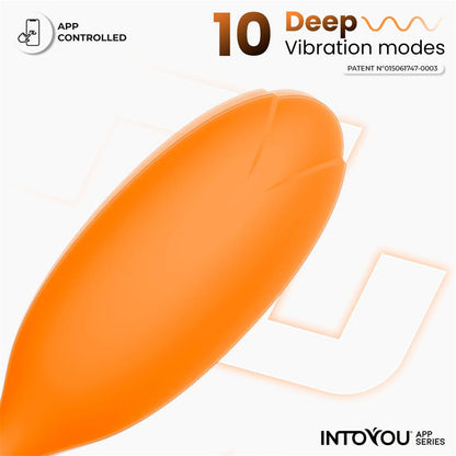 INTOYOU APP SERIES - LOGAN VIBRATING EGG WITH APP UNIBODY SILICONE ORANGE