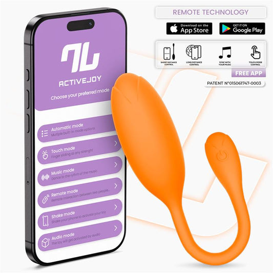 INTOYOU APP SERIES - LOGAN VIBRATING EGG WITH APP UNIBODY SILICONE ORANGE