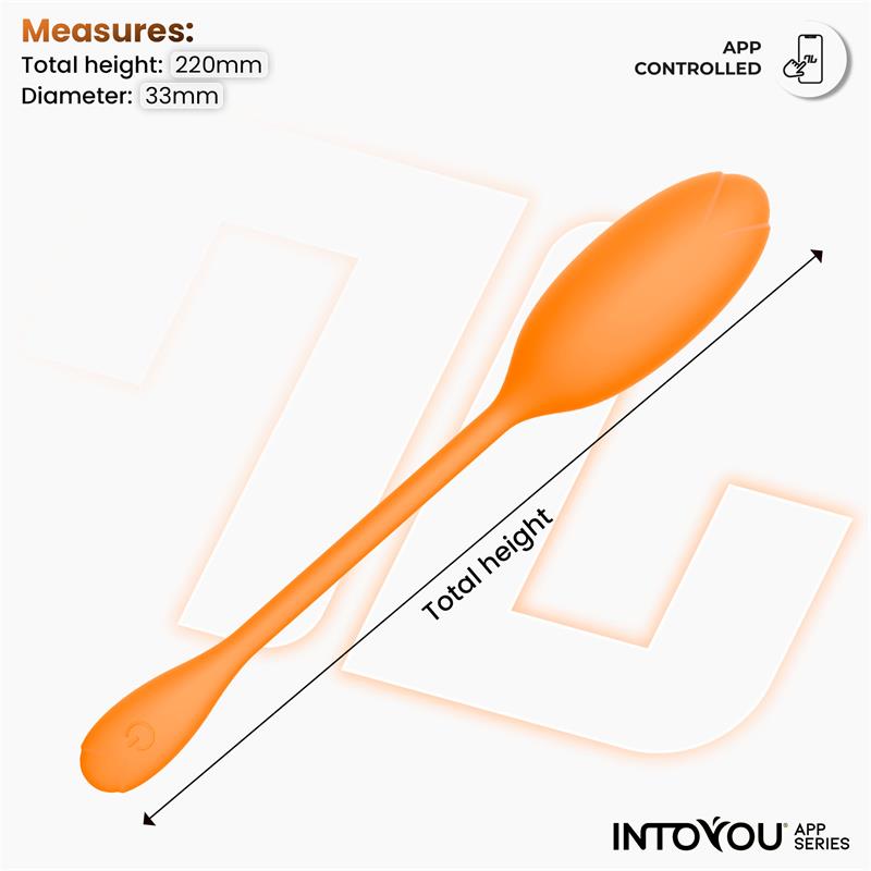 INTOYOU APP SERIES - LOGAN VIBRATING EGG WITH APP UNIBODY SILICONE ORANGE