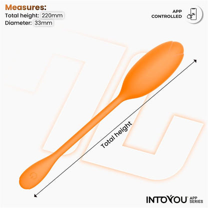 INTOYOU APP SERIES - LOGAN VIBRATING EGG WITH APP UNIBODY SILICONE ORANGE