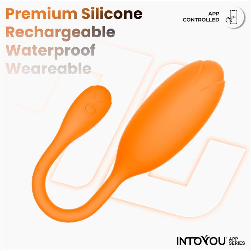 INTOYOU APP SERIES - LOGAN VIBRATING EGG WITH APP UNIBODY SILICONE ORANGE