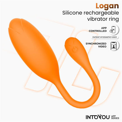 INTOYOU APP SERIES - LOGAN VIBRATING EGG WITH APP UNIBODY SILICONE ORANGE