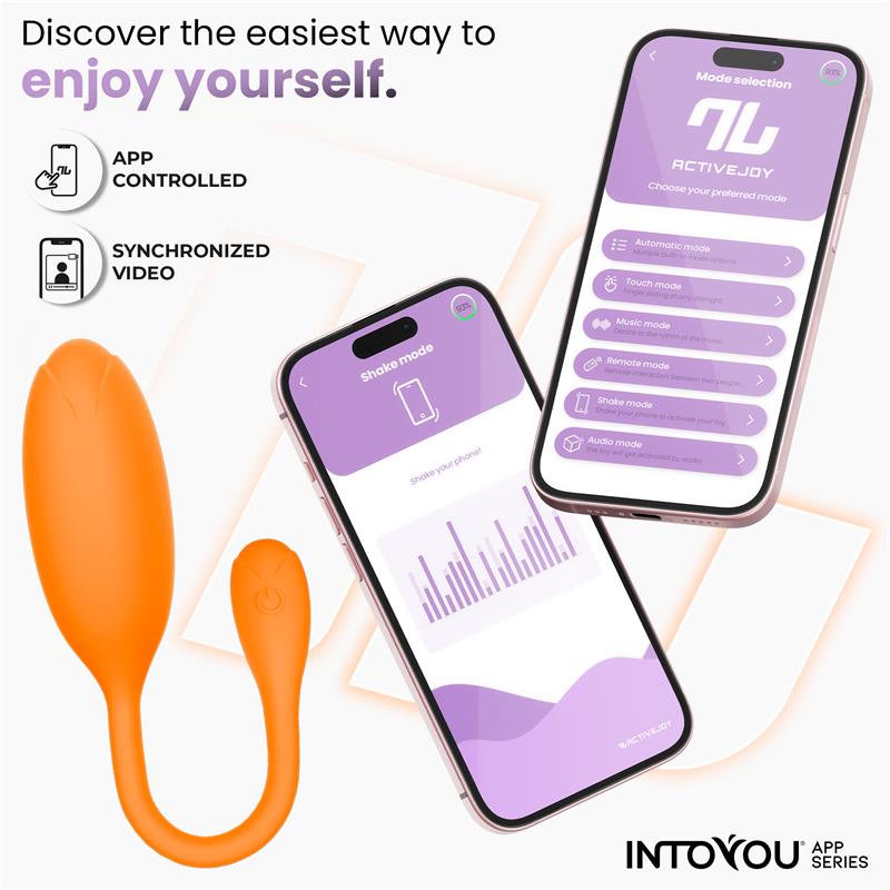 INTOYOU APP SERIES - LOGAN VIBRATING EGG WITH APP UNIBODY SILICONE ORANGE