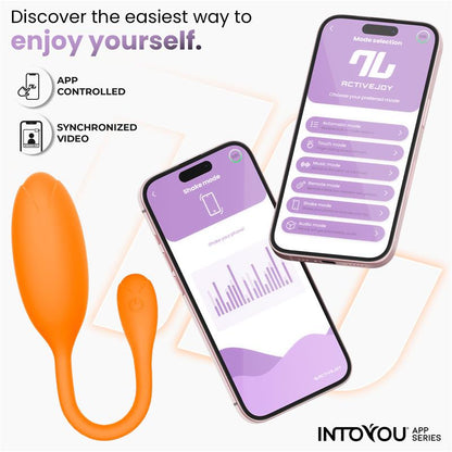 INTOYOU APP SERIES - LOGAN VIBRATING EGG WITH APP UNIBODY SILICONE ORANGE