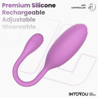 INTOYOU APP SERIES - LOGAN VIBRATING EGG WITH APP UNIBODY SILICONE PURPLE