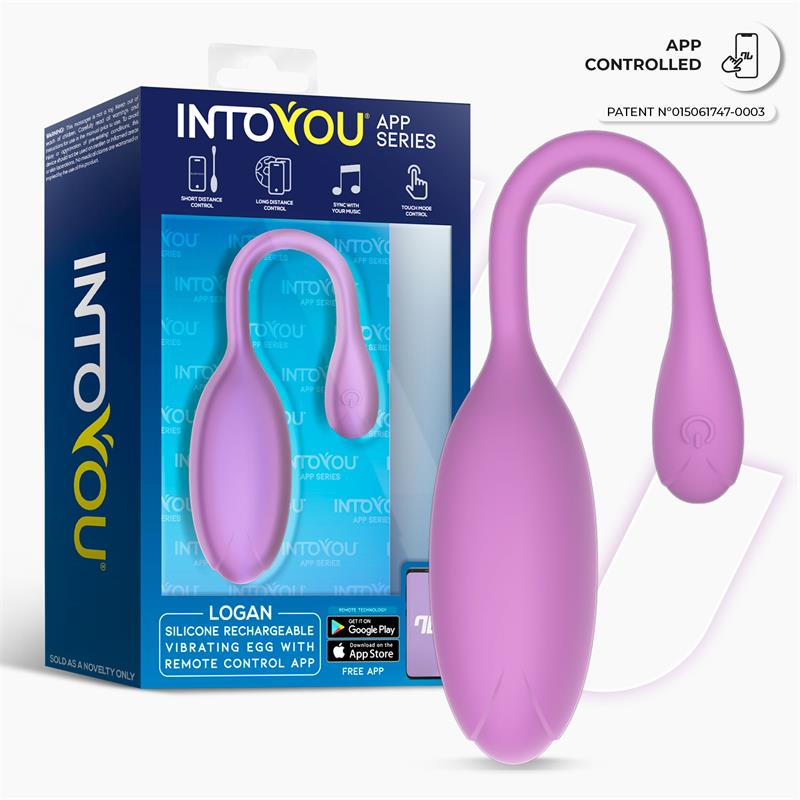 INTOYOU APP SERIES - LOGAN VIBRATING EGG WITH APP UNIBODY SILICONE PURPLE