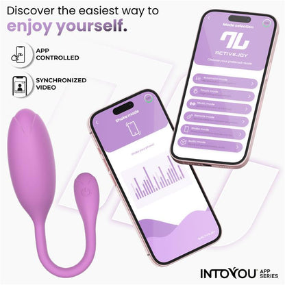 INTOYOU APP SERIES - LOGAN VIBRATING EGG WITH APP UNIBODY SILICONE PURPLE