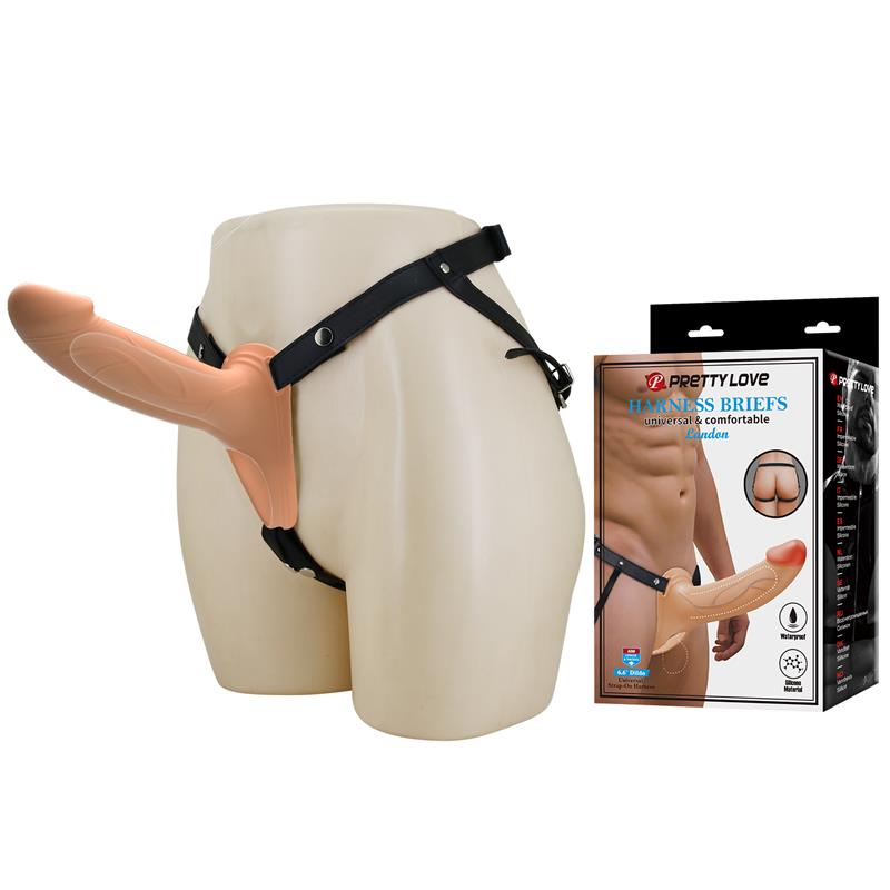 PRETTYLOVE - LONDON UNIVERSAL STRAPON HARNESS WITH HOLLOW DILDO 6.6