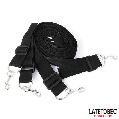 LATETOBED BDSM LINE - LONG VELVET BED BONDAGE RESTRAINTS ADJUSTABLE