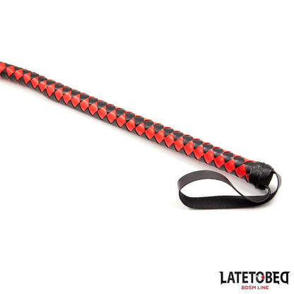 LATETOBED BDSM LINE - LONG  WHIP BLACL AND RED 210CM