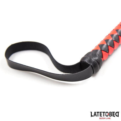 LATETOBED BDSM LINE - LONG  WHIP BLACL AND RED 210CM