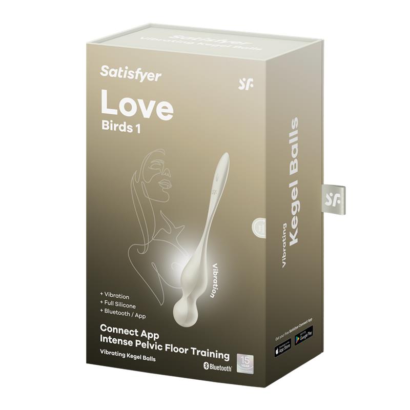 SATISFYER - LOVE BIRDS 1 KEGEL BALLS WITH APP WHITE
