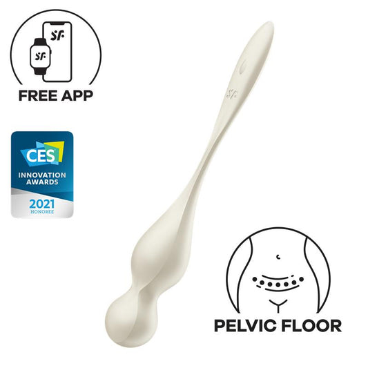 SATISFYER - LOVE BIRDS 1 KEGEL BALLS WITH APP WHITE