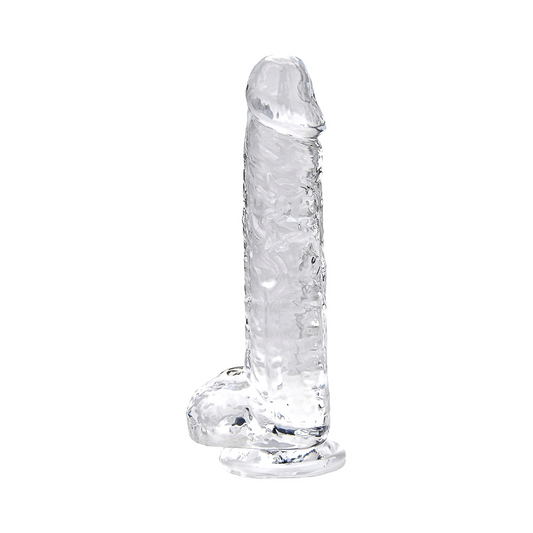 LOVING JOY - DILDO 7 POUCES AVEC TESTICULES TRANSPARENT