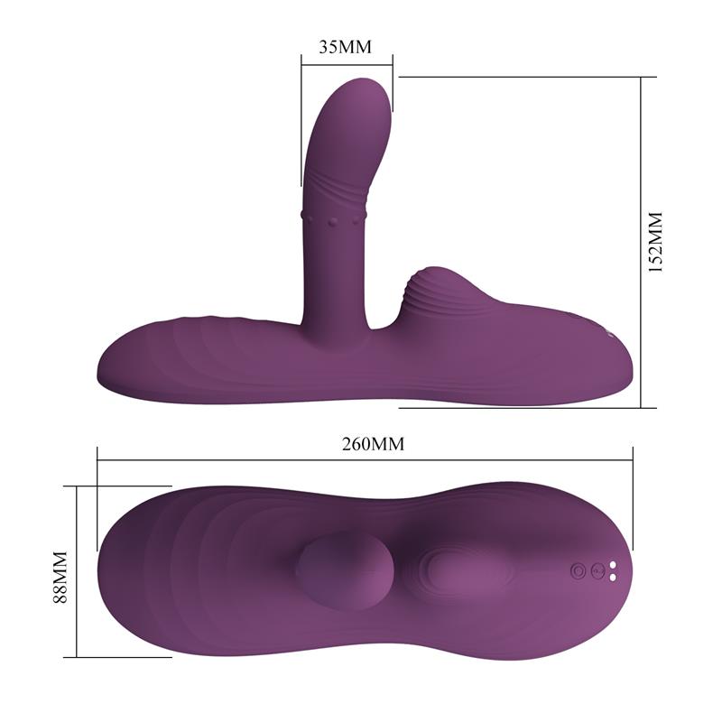 PRETTYLOVE - LUKA SEAT WITH VIBRATOR, FINGER, HEAT EFFECT AND ROTATING BEADS