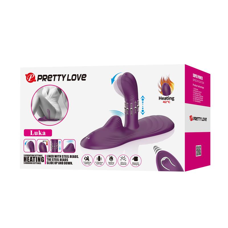 PRETTY LOVE - LUKA SEAT WITH VIBRATOR, FINGER, HEAT EFFECT AND ROTATING BEADS