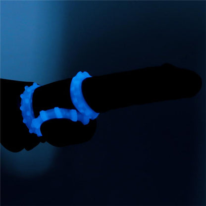 LOVETOY - LUMINO PLAY SET 3 PENIS RING BLUE LIGHT