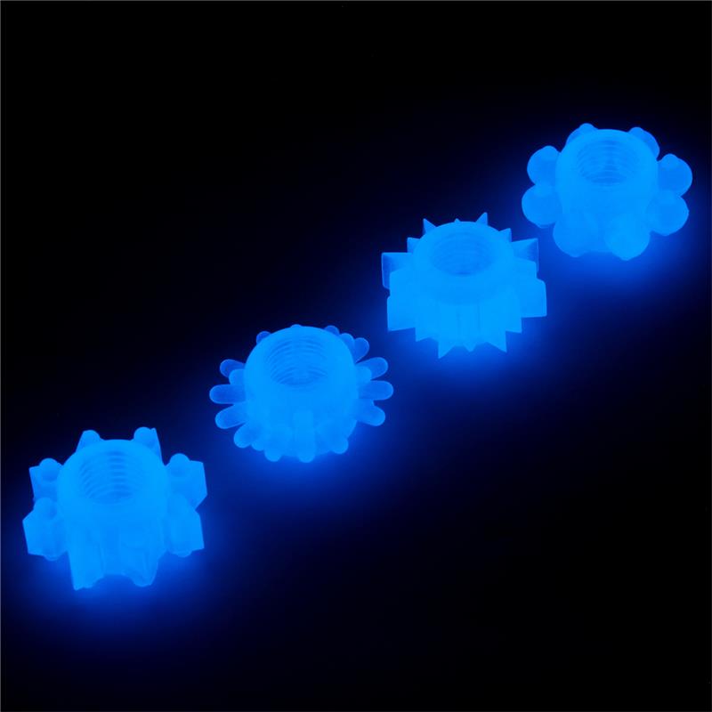 LOVETOY - LUMINO PLAY SET 4 PENIS RING BLUE LIGHT