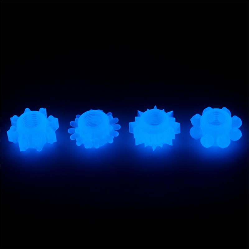 LOVETOY - LUMINO PLAY SET 4 PENIS RING BLUE LIGHT