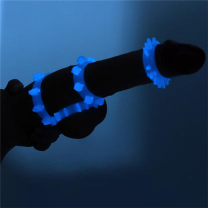 LOVETOY - LUMINO PLAY SET 4 PENIS RING BLUE LIGHT