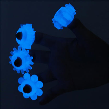 LOVETOY - LUMINO PLAY SET 4 PENIS RING BLUE LIGHT