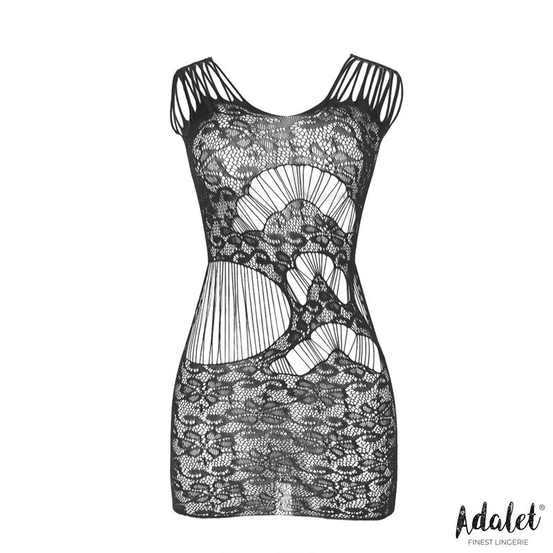 ADALET LINGERIE - LUNA BODYSTOCKING GEOMETRIC AND FLORAL PATTERN