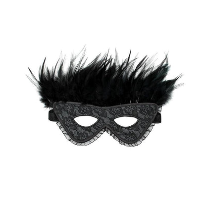BONDAGE PLAY - LUXURY MASK WITH FEATHERS BLACK