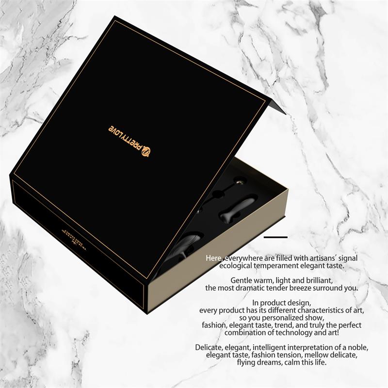 PRETTYLOVE - LUXURY SET QUEENS WITH 12 TOYS BLACK AND 18K GOLD