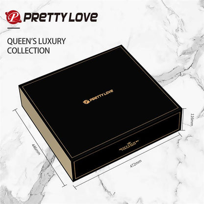 PRETTYLOVE - LUXURY SET QUEENS WITH 12 TOYS BLACK AND 18K GOLD