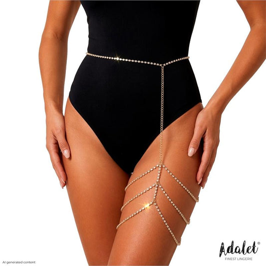 ADALET LINGERIE - LYDIA RHINESTONE GARTER GOLD ONE SIZE