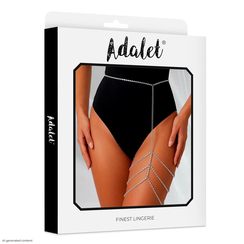 ADALET LINGERIE - LYDIA RHINESTONE GARTER SILVER ONE SIZE