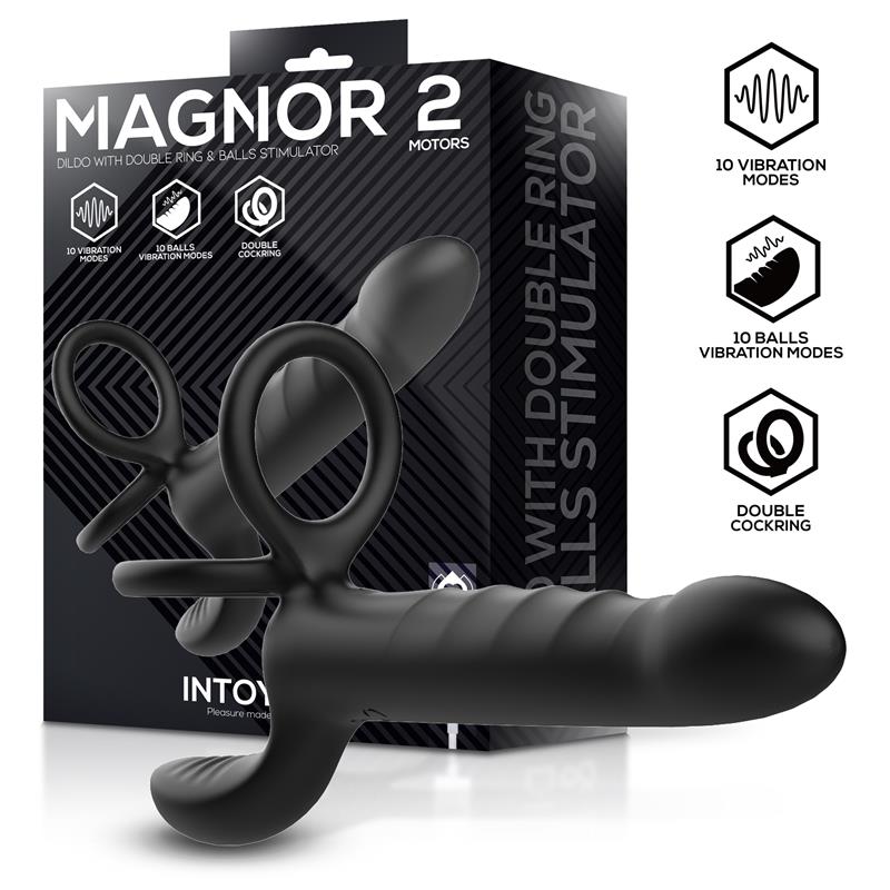 INTOYOU - MAGNOR DILDO WITH DOUBLE RING AND BALLS STIMULATOR