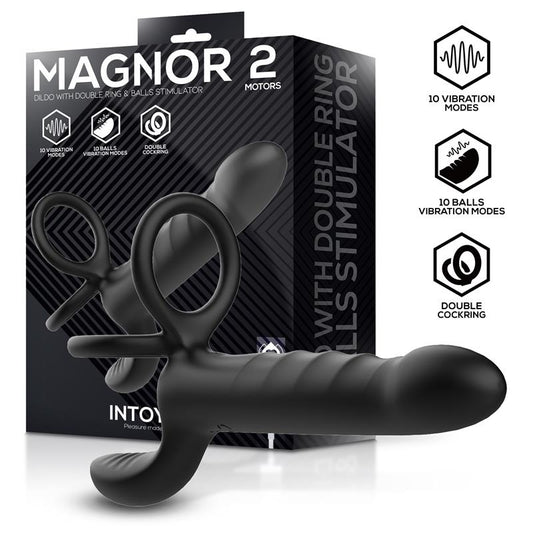INTOYOU - MAGNOR DILDO WITH DOUBLE RING AND BALLS STIMULATOR
