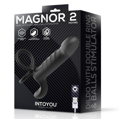 INTOYOU - MAGNOR DILDO WITH DOUBLE RING AND BALLS STIMULATOR
