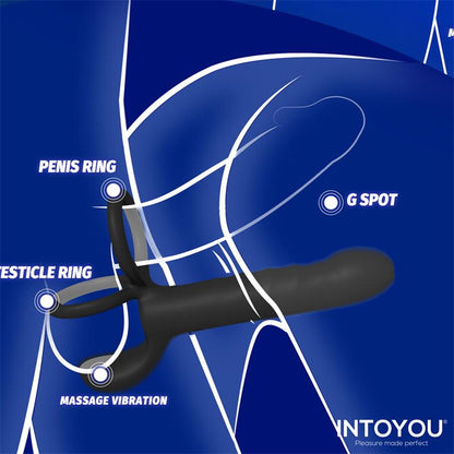 INTOYOU - MAGNOR DILDO WITH DOUBLE RING AND BALLS STIMULATOR