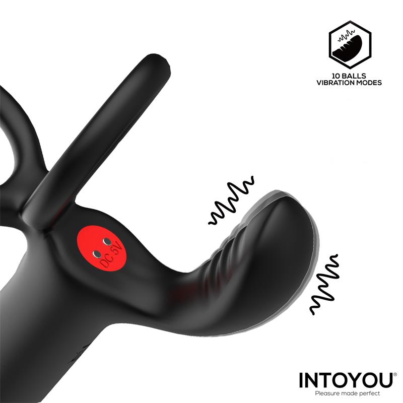 INTOYOU - MAGNOR DILDO WITH DOUBLE RING AND BALLS STIMULATOR