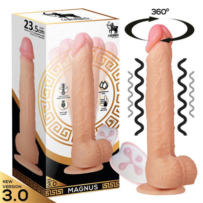 CENTAURO - MAGNUS 3.0 REALISTIC VIBRATING AND ROTATING DILDO REMOTE CONTROL LIQUID SILICONE
