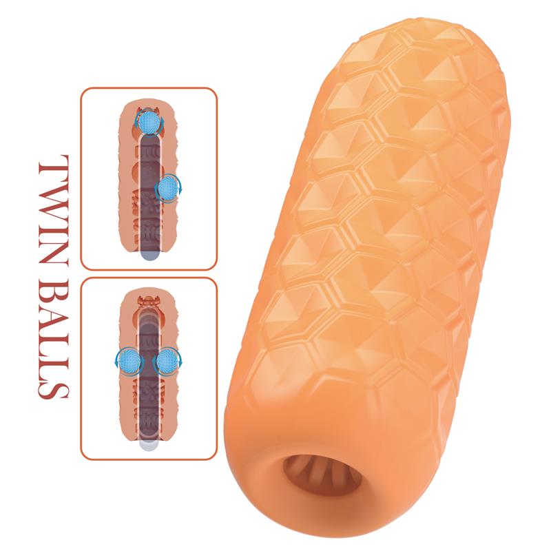 PRETTYLOVE - MALE MASTURBATOR HONEYCOMB WITH 2 INTERNAL BALLS