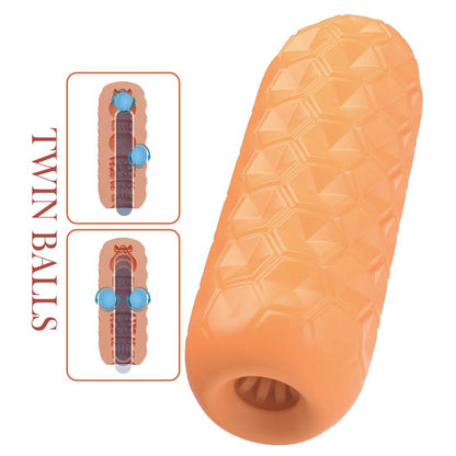 PRETTYLOVE - MALE MASTURBATOR HONEYCOMB WITH 2 INTERNAL BALLS
