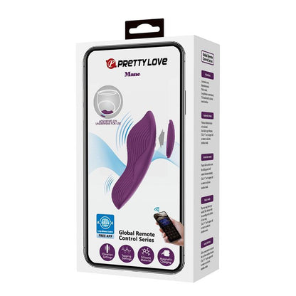 PRETTYLOVE - MANE PANTY VIBRATOR WITH APP PURPLE