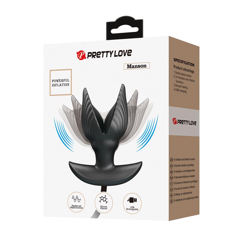 PRETTYLOVE - MANSON INFLATABLE BUTT PLUG WITH VIBRATION